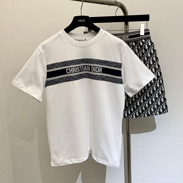 ディオール Tシャツ 偽物コットンジャージー&スカート☆上下セット dei93468